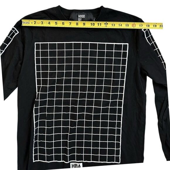 Rare HBA Hood By Air | XL | Black Grid Design Long Sleeve Shirt | Shayne Oliver - Picture 4 of 9
